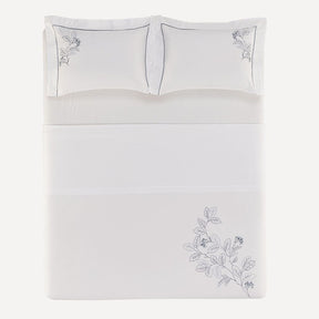 Aster Double Bed Sheet Set – 300 Thread Count – 100% Cotton – Embroidered