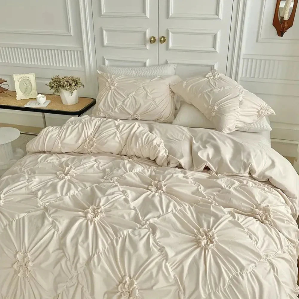 Ruffle Flower Bedding Set 3PCS
