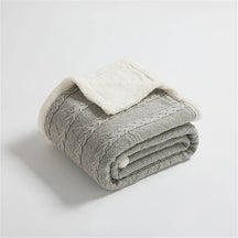 Cable Knit Sherpa Blanket - Cotton Throw