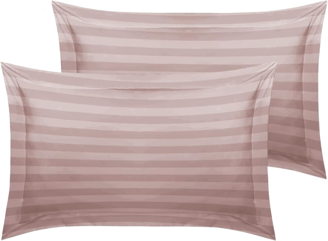 MOONLIGHT Double Duvet Set Reversible Stripes Satin Double Bedding Set with 2 Pillowcases Soft Hypoallergenic Duvet Cover