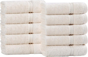 Superior Egyptian Cotton 10-Piece bath Towel Set , Small Towels For Facial, Spa, Quick Dry, Absorbent Towels, Bathroom Accessories, Guest Bath, Home Essentials, Washcloth, Airbnb, White