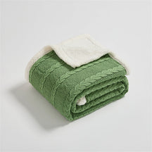 Cable Knit Sherpa Blanket - Cotton Throw