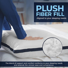 Utopia Bedding Pillows 2 Pack Queen Size, (Navy) Hotel Quality Pillows, Brushed Fabric, Bed Pillow for Back, Stomach or Side Sleepers - 18 x 26 inch / 45 x 66 cm