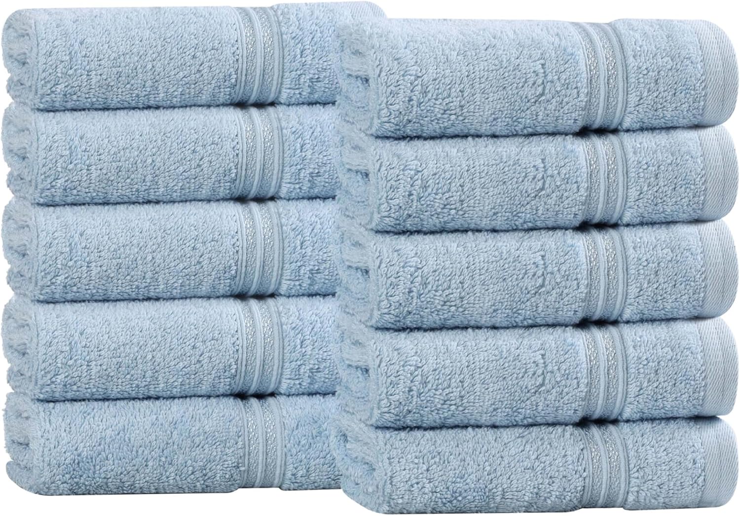 Superior Egyptian Cotton 10-Piece bath Towel Set , Small Towels For Facial, Spa, Quick Dry, Absorbent Towels, Bathroom Accessories, Guest Bath, Home Essentials, Washcloth, Airbnb, White