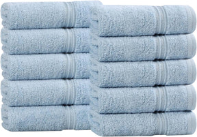 Superior Egyptian Cotton 10-Piece bath Towel Set , Small Towels For Facial, Spa, Quick Dry, Absorbent Towels, Bathroom Accessories, Guest Bath, Home Essentials, Washcloth, Airbnb, White