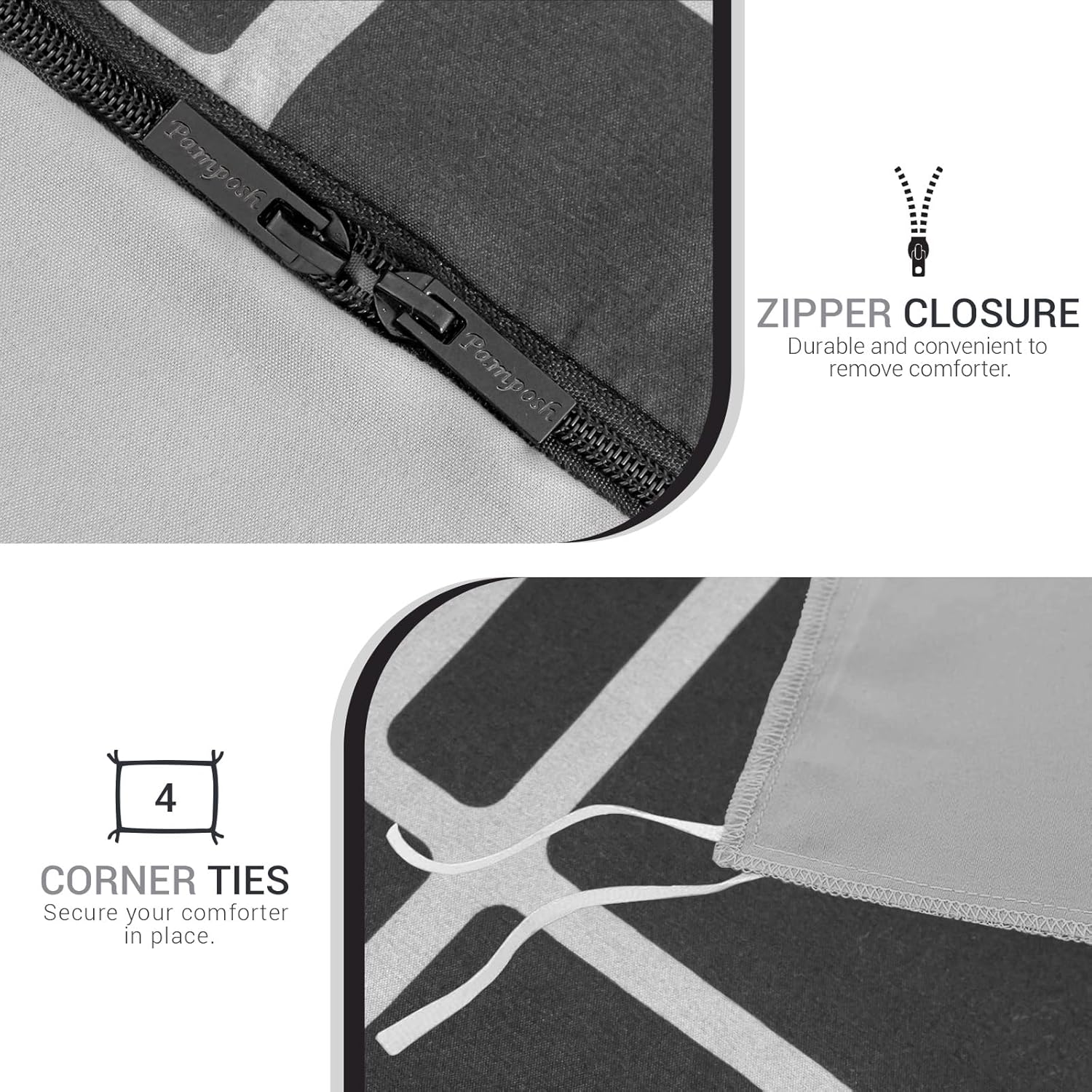 Pamposh Double Duvet Set Premium Brushed Microfiber Duvet Cover Double Ultrasoft Hypoallergenic Duvet Double Cover Set Non Iron Luxury Bedding Sets With Zipper Closure