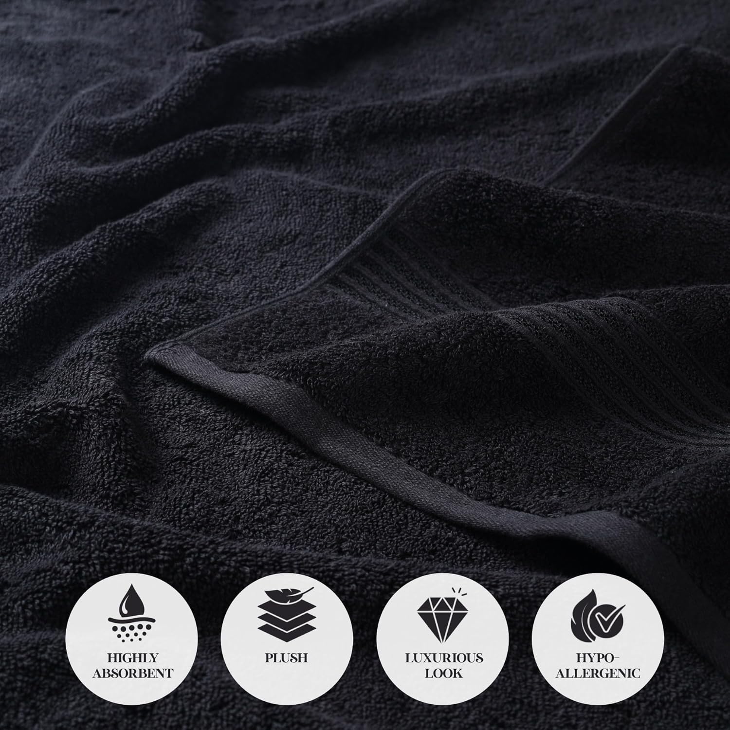 Superior Egyptian Cotton 10-Piece bath Towel Set , Small Towels For Facial, Spa, Quick Dry, Absorbent Towels, Bathroom Accessories, Guest Bath, Home Essentials, Washcloth, Airbnb, White