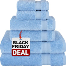 Cotton Paradise 6 Piece Towel Set 100% Cotton Soft Absorbent Turkish Towels for Bathroom 2 Bath Towels 2 Hand Towels 2 Washcloth Silver Gray Towel Set