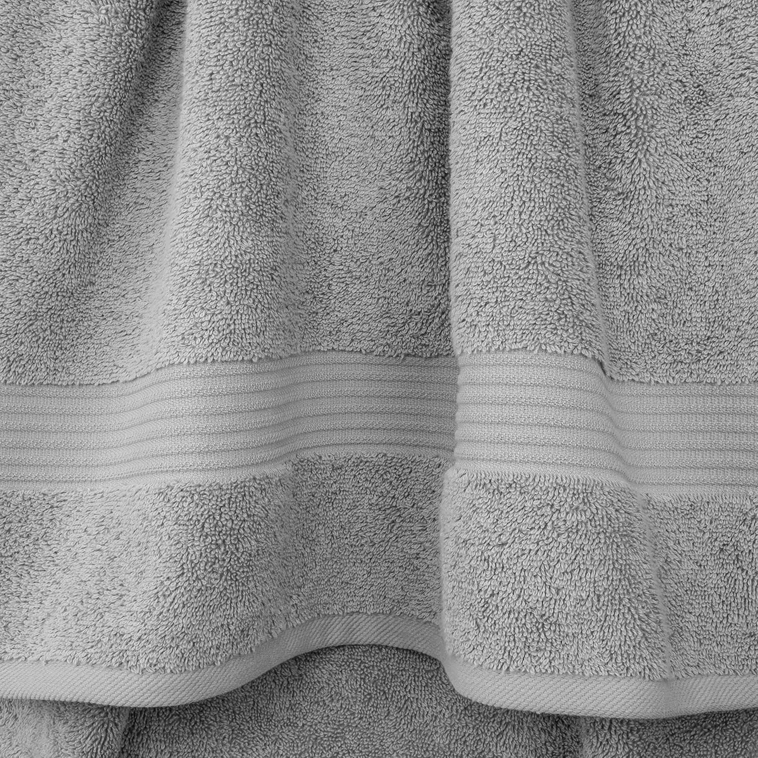 Cotton Paradise 6 Piece Towel Set 100% Cotton Soft Absorbent Turkish Towels for Bathroom 2 Bath Towels 2 Hand Towels 2 Washcloth Silver Gray Towel Set
