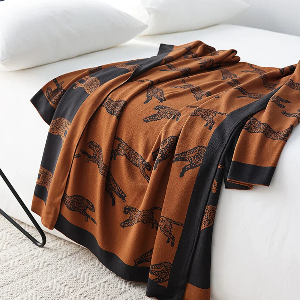 Reversible Cheetah Print Throw Blanket
