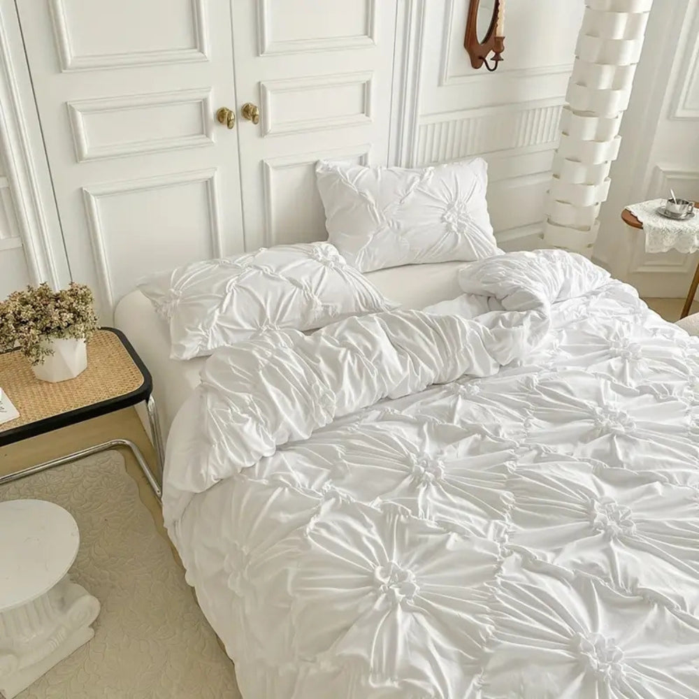Ruffle Flower Bedding Set 3PCS