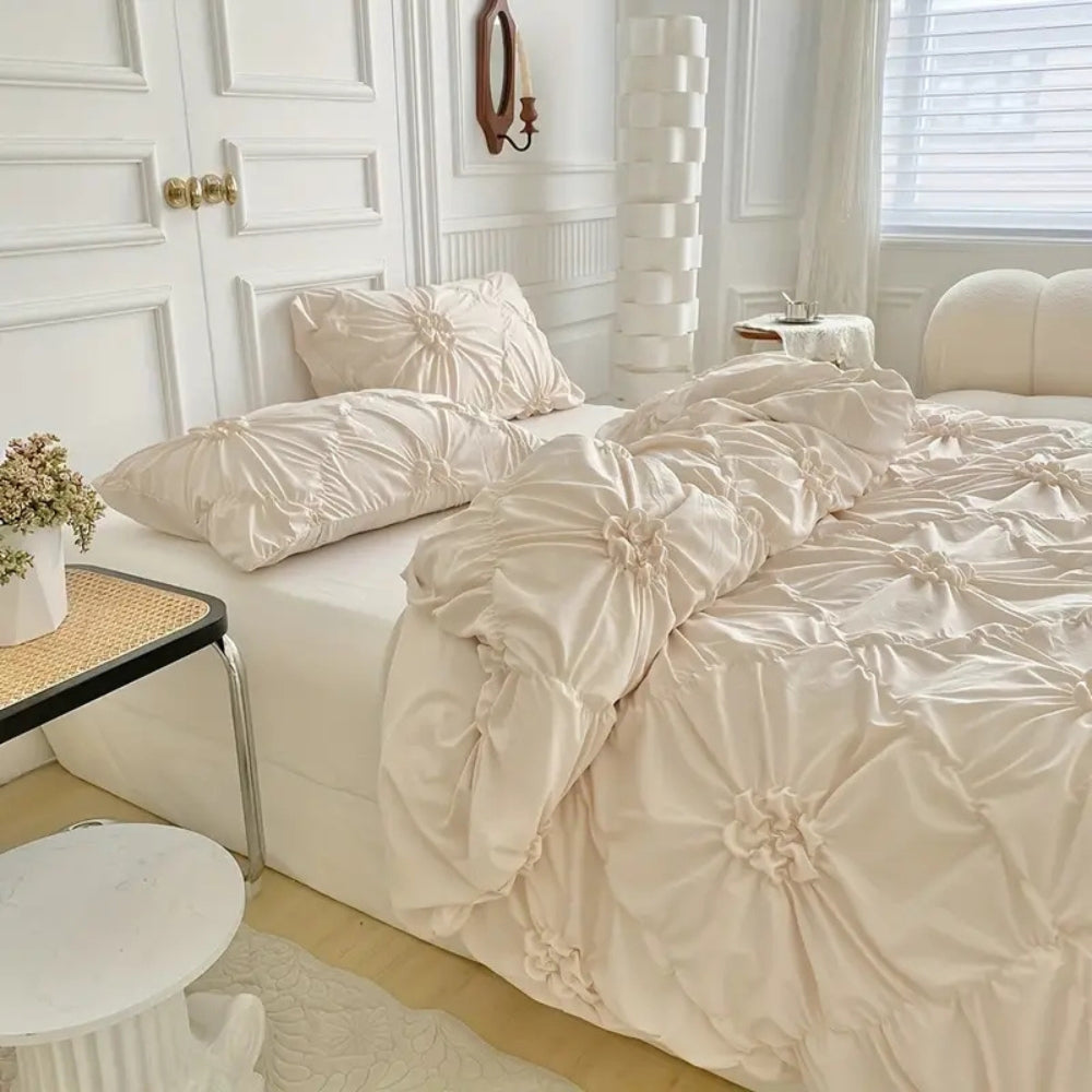 Ruffle Flower Bedding Set 3PCS
