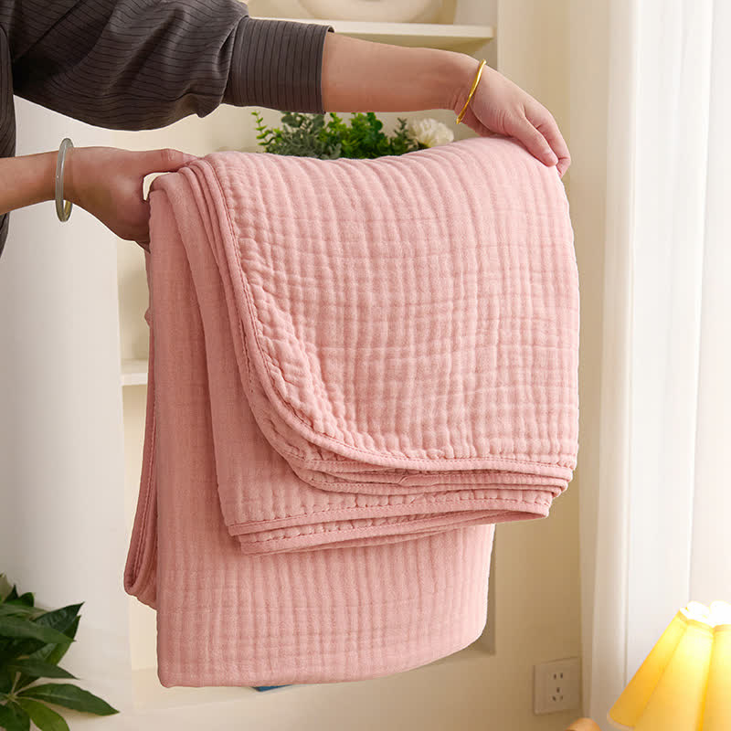 Cotton Waffle Blanket - Breathable All-Season Throw