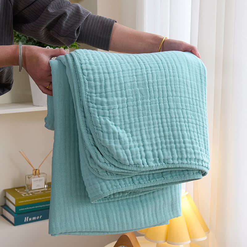 Cotton Waffle Blanket - Breathable All-Season Throw