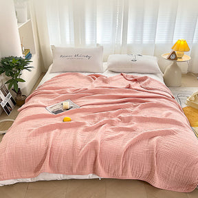 Cotton Waffle Blanket - Breathable All-Season Throw