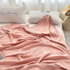 Cotton Waffle Blanket - Breathable All-Season Throw