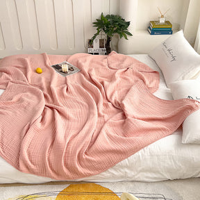 Cotton Waffle Blanket - Breathable All-Season Throw