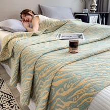 Zebra Pattern Cotton Blanket - Lightweight Muslin Quilt