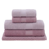 5-Piece Luxury Ribbed Bath Towel Set – Ultra Soft  6 Colours