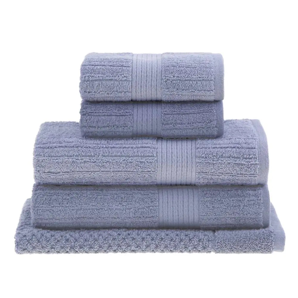 5-Piece Luxury Ribbed Bath Towel Set – Ultra Soft  6 Colours