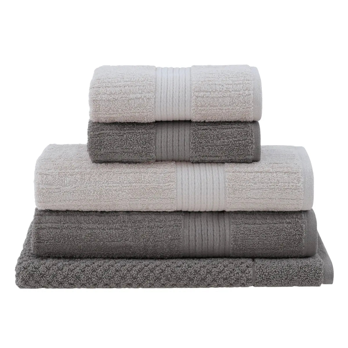 5-Piece Luxury Ribbed Bath Towel Set – Ultra Soft  6 Colours