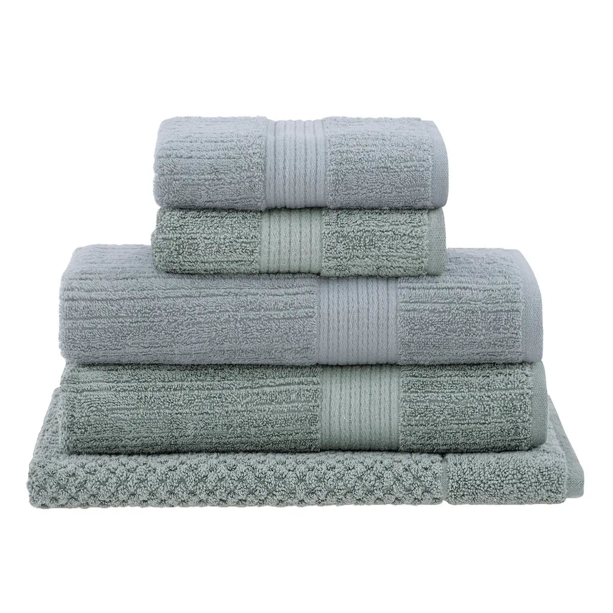 5-Piece Luxury Ribbed Bath Towel Set – Ultra Soft  6 Colours